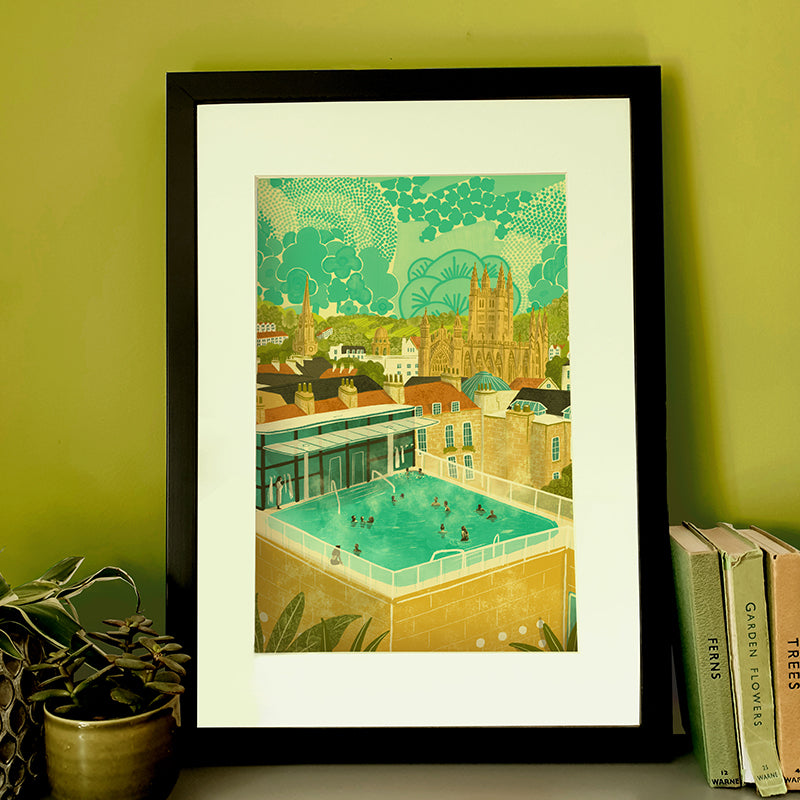 Bath Rooftop Spa A4 Print