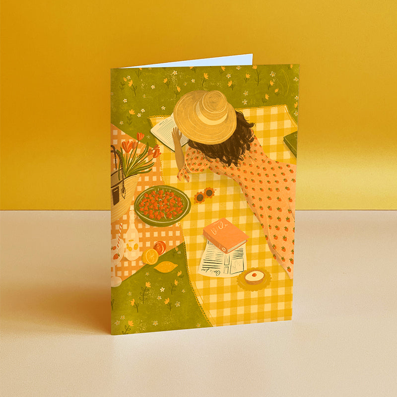 Book Picnic Greeting Card