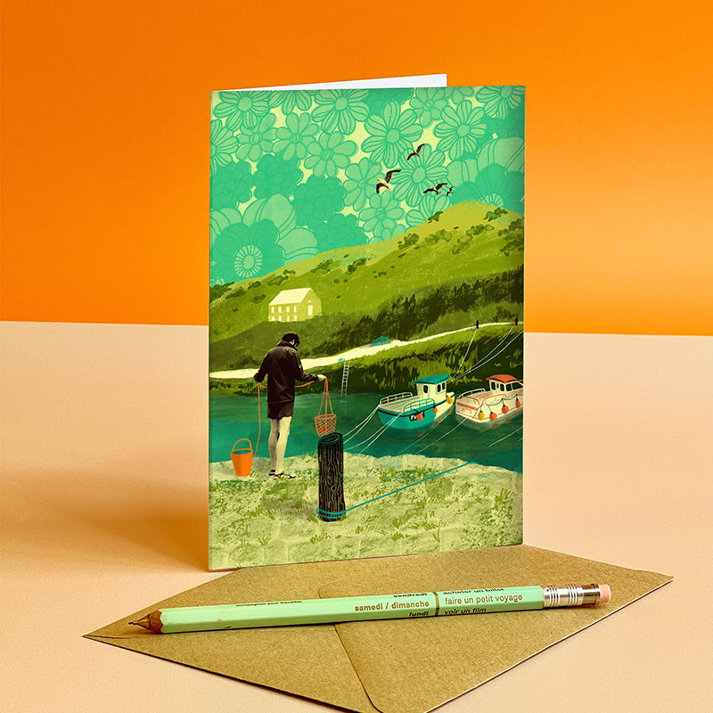 Cornwall Boscastle Crabbing Card