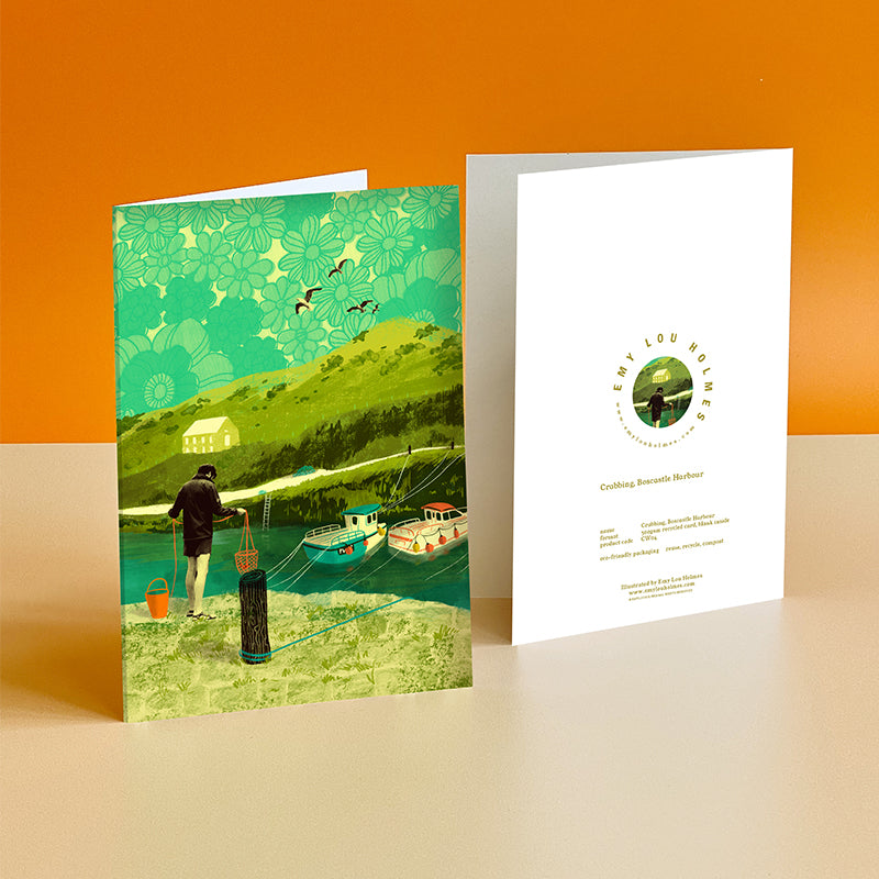 Cornwall Boscastle Crabbing Card