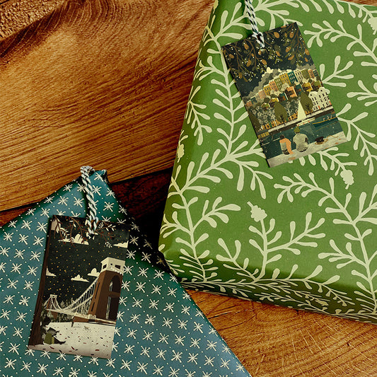 Bristol Christmas Gift Tags | Rainbow Houses | Clifton Suspension Bridge View