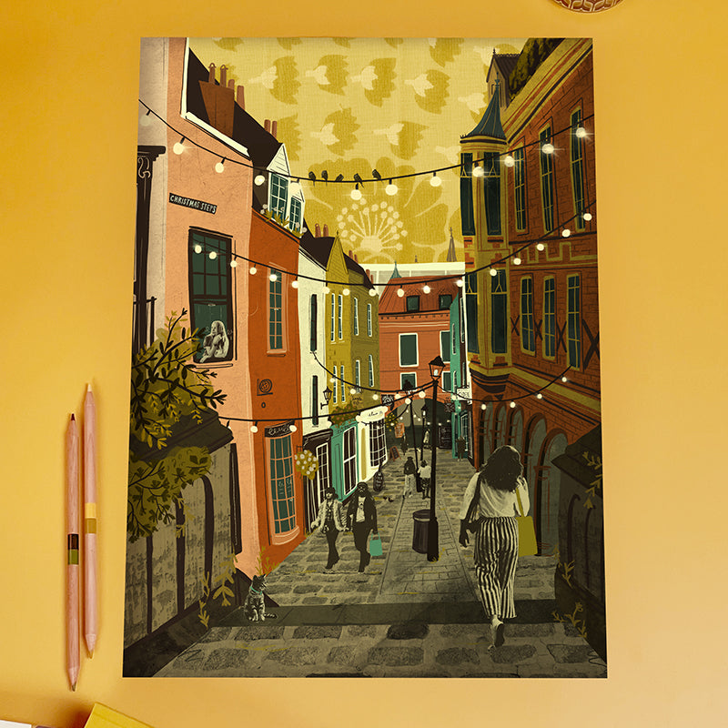 Bristol Christmas Steps A3 Print