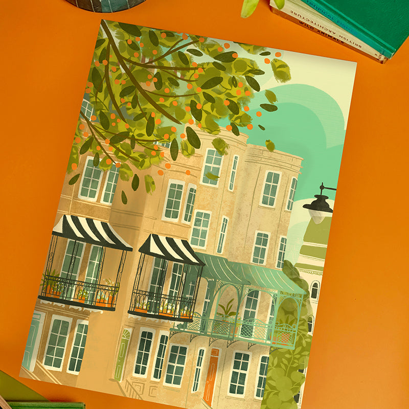 Bristol Clifton Houses A3 Print