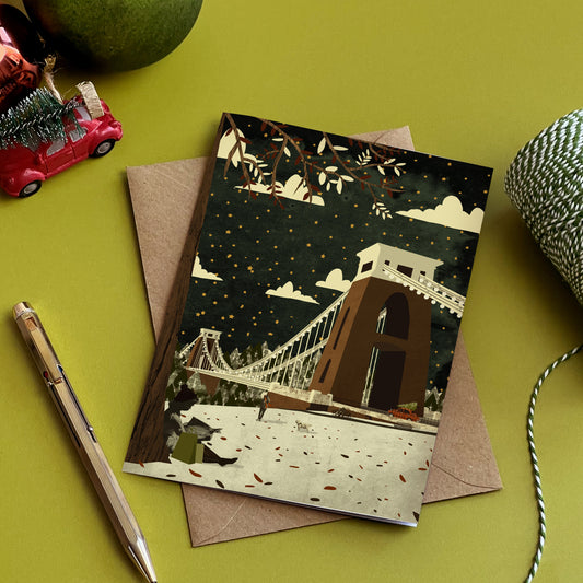 Bristol Clifton Suspension Bridge View Christmas Card