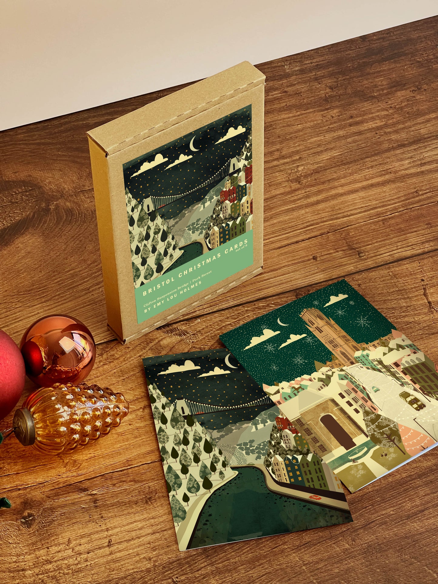 Bristol Christmas Card Set of 8 | Clifton Suspension Bridge | Park Street