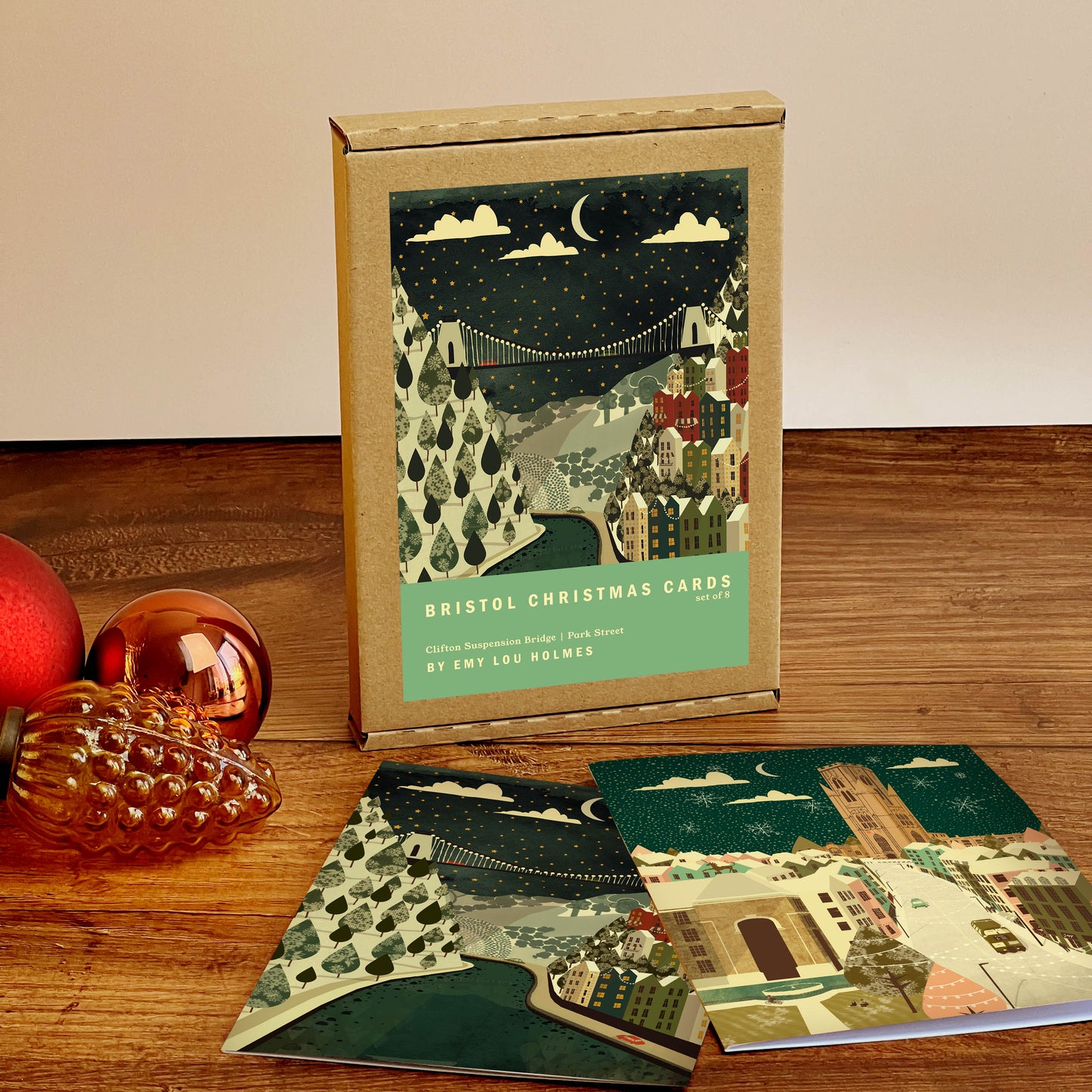 Bristol Christmas Card Set of 8 | Clifton Suspension Bridge | Park Street