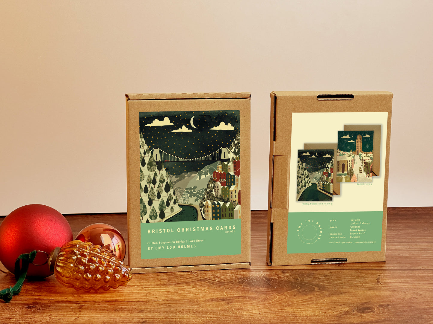 Bristol Christmas Card Set of 8 | Clifton Suspension Bridge | Park Street
