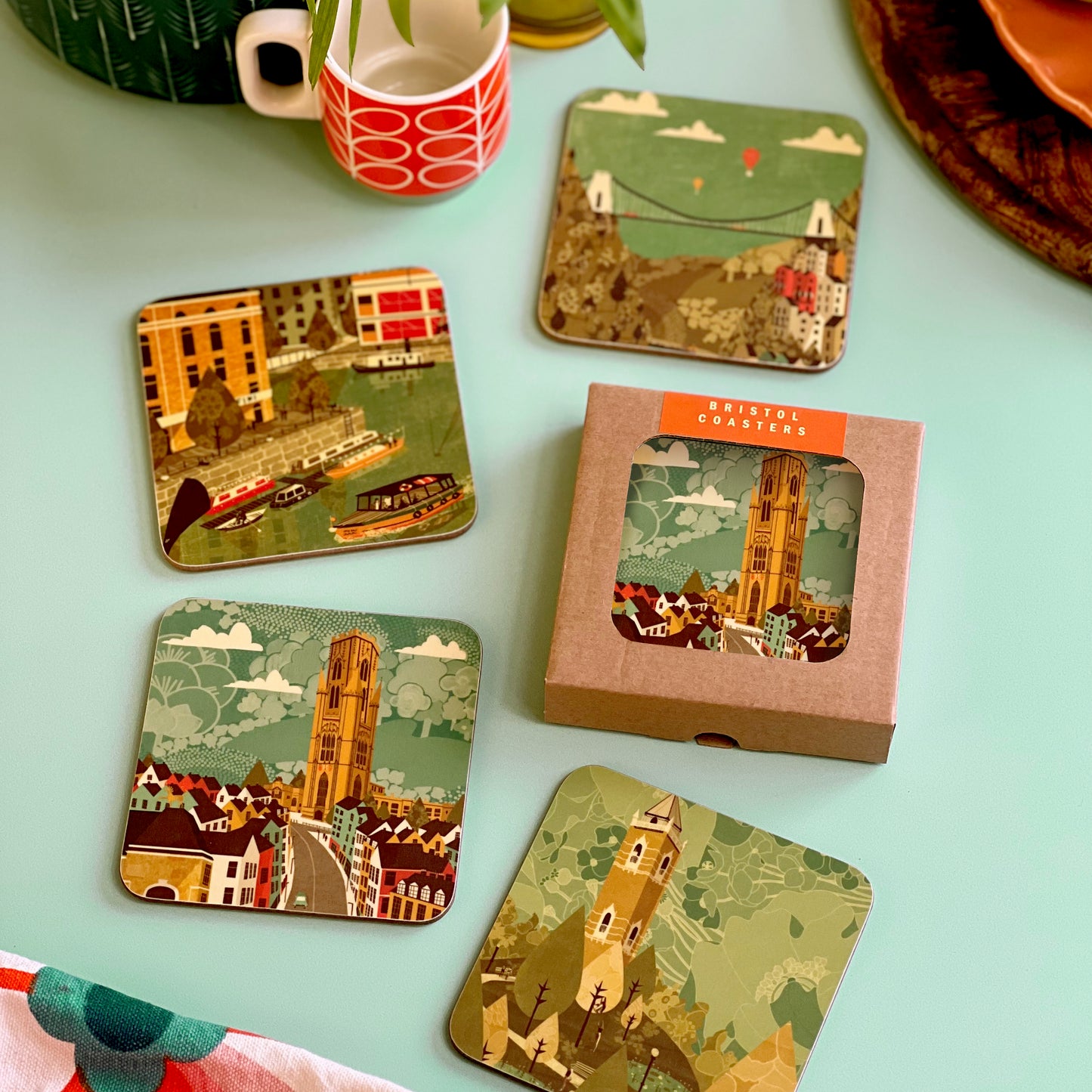 Bristol Red Coaster Set