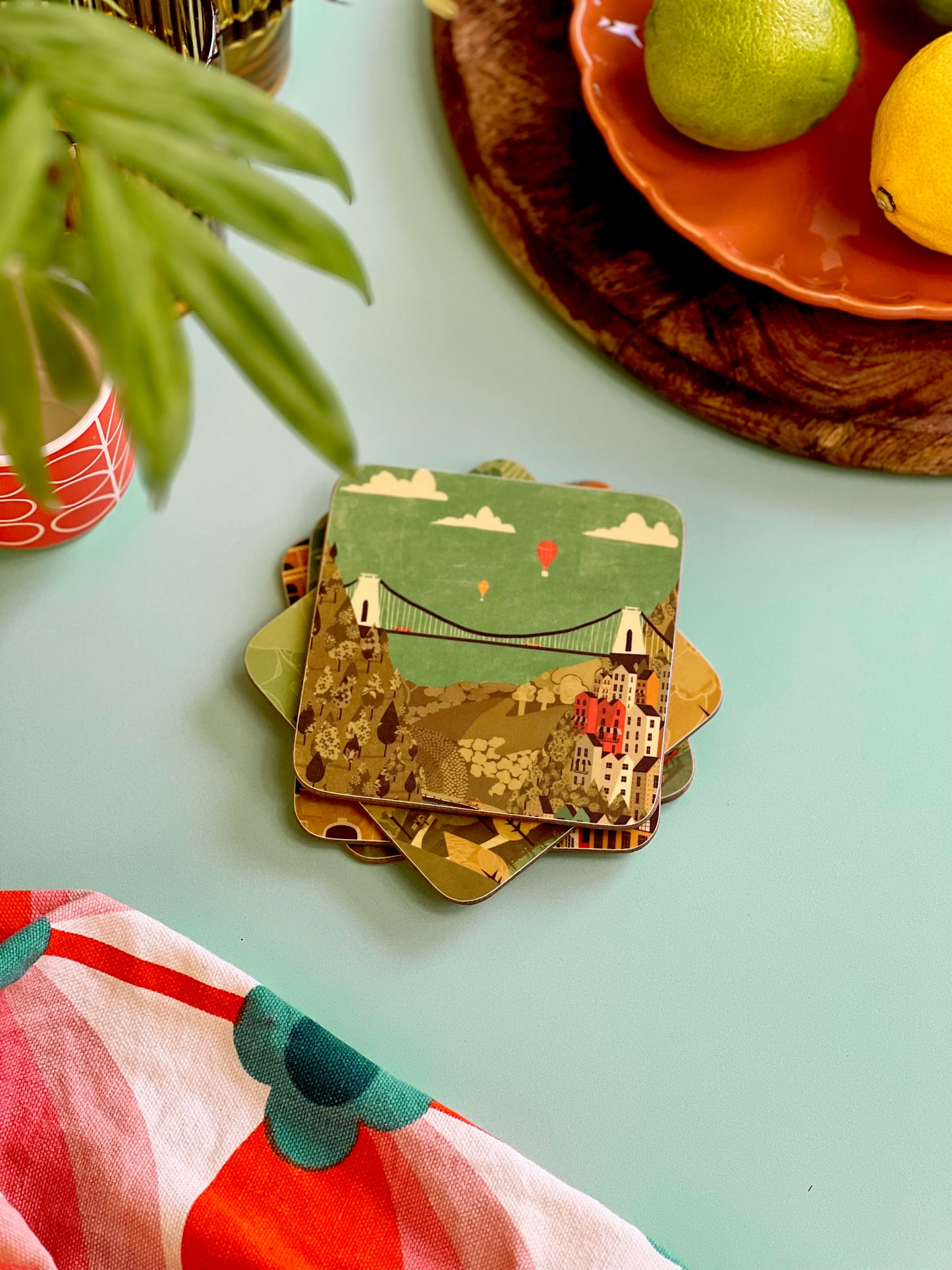 Bristol Red Coaster Set