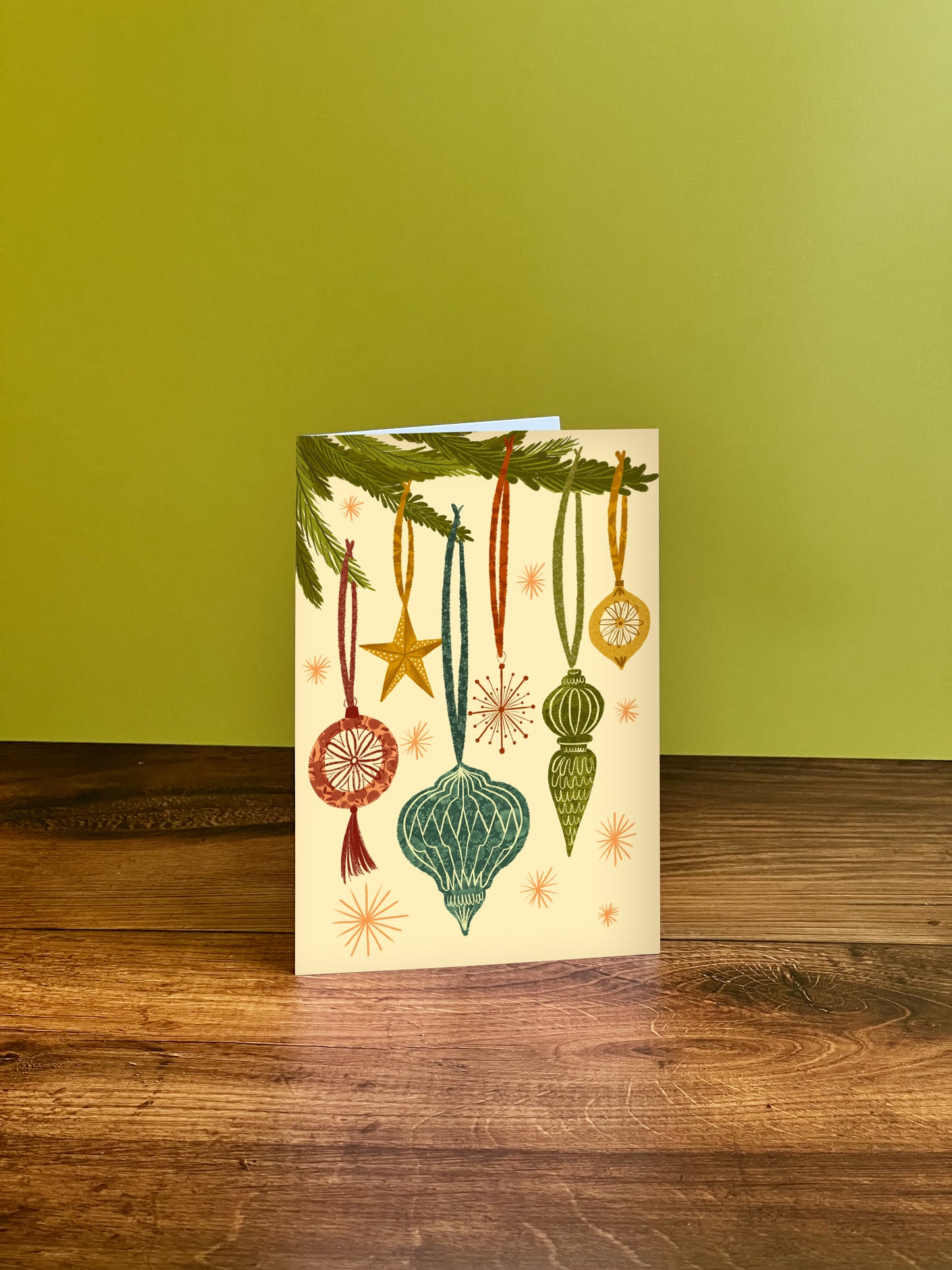 Baubles Christmas Card