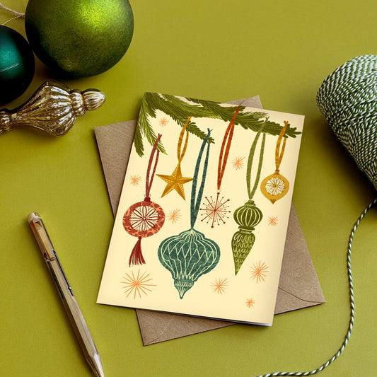 Baubles Christmas Card