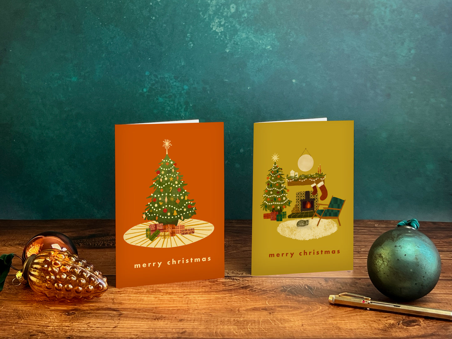 Cosy Fireplace Christmas Card