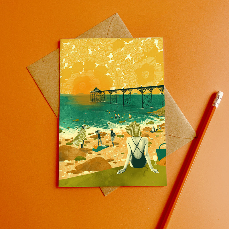 Clevedon Beach Card