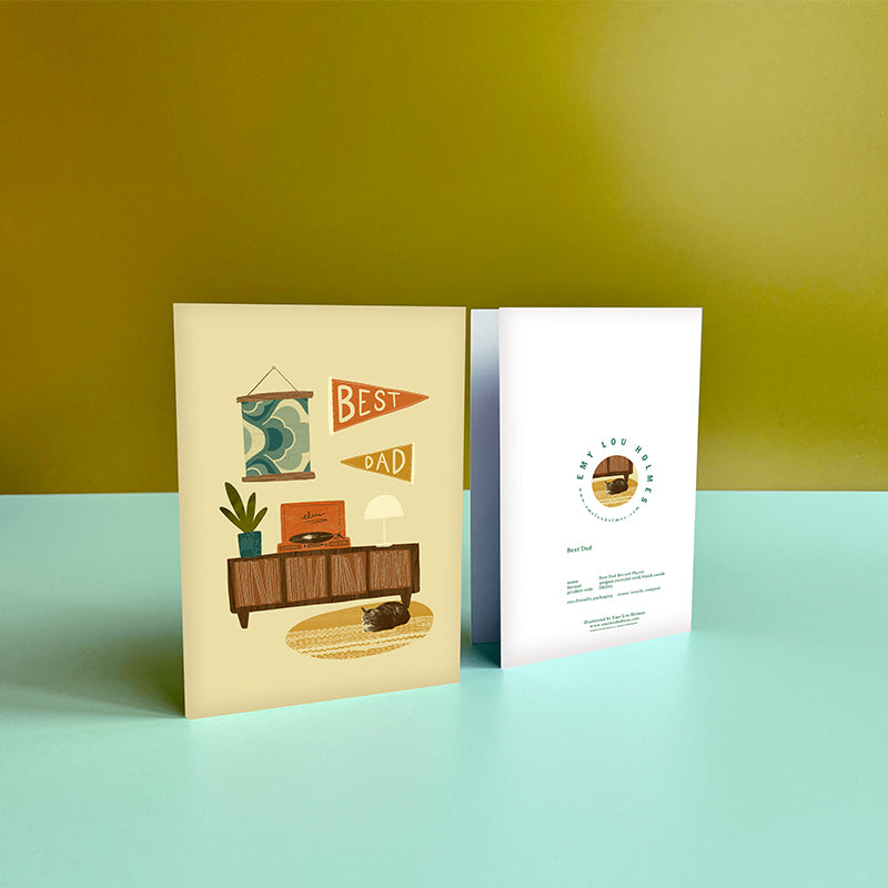 Record Player Best Dad Card