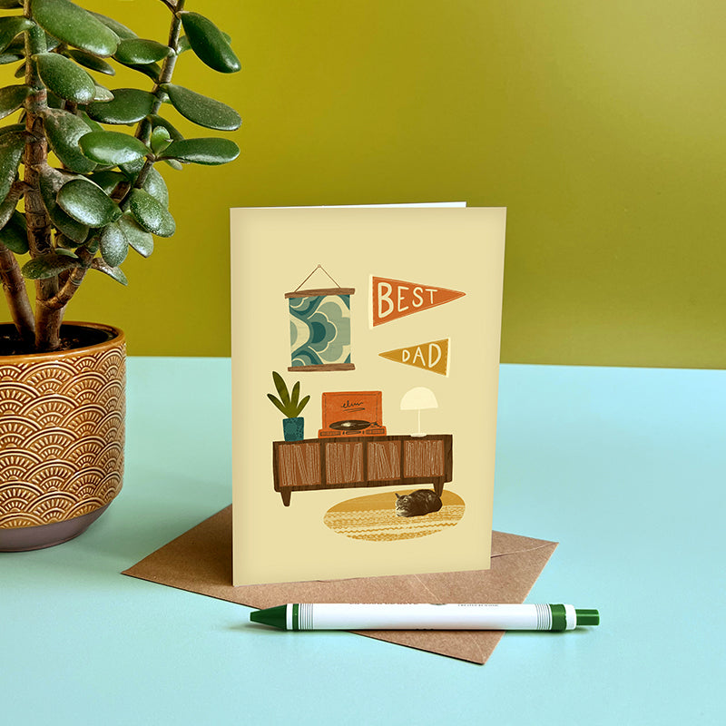 Record Player Best Dad Card