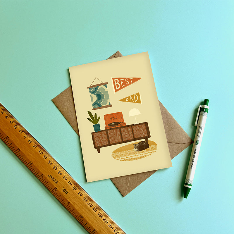 Record Player Best Dad Card