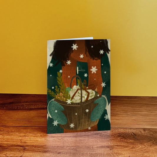 Hamper Girl Christmas Card