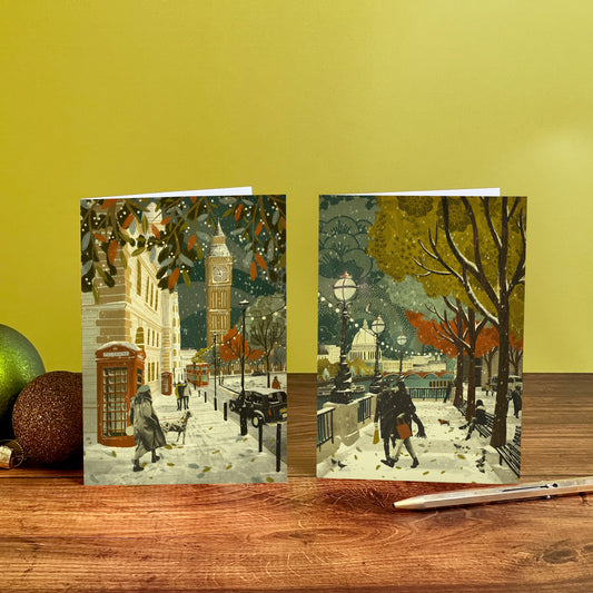 London Christmas Card Set of 8 | Big Ben | Southbank