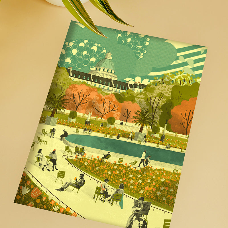 Paris Luxembourg Gardens A3 Print