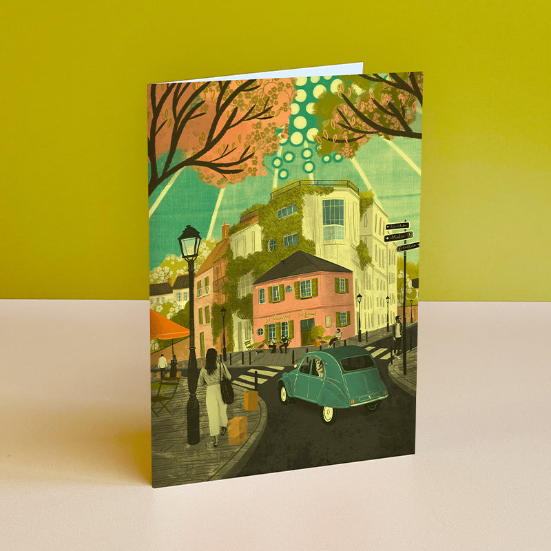 Paris Montmartre Cafe Greeting Card