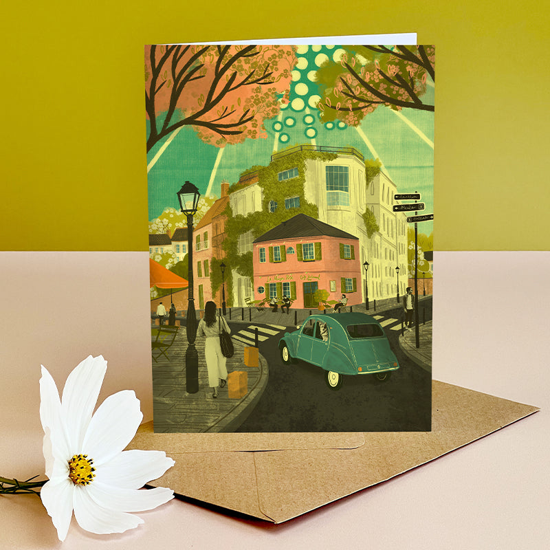 Paris Montmartre Cafe Greeting Card