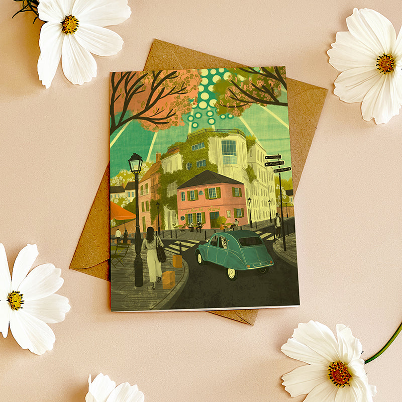 Paris Montmartre Cafe Greeting Card