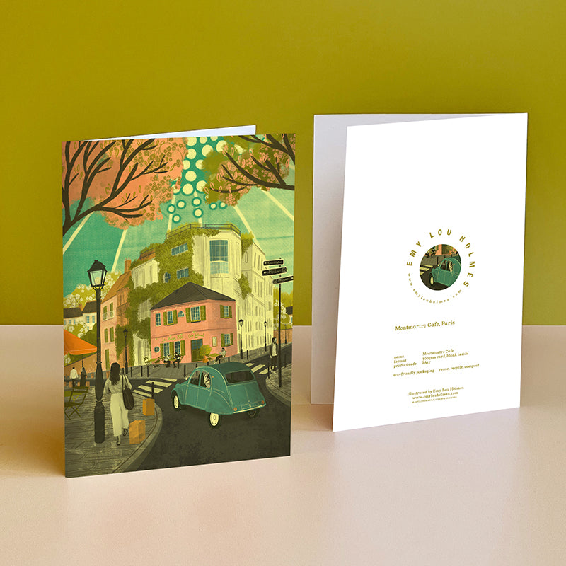 Paris Montmartre Cafe Greeting Card
