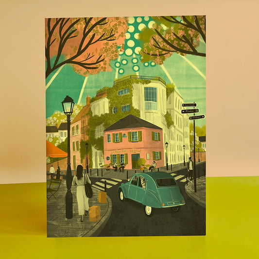 Paris Montmartre Cafe A3 Print