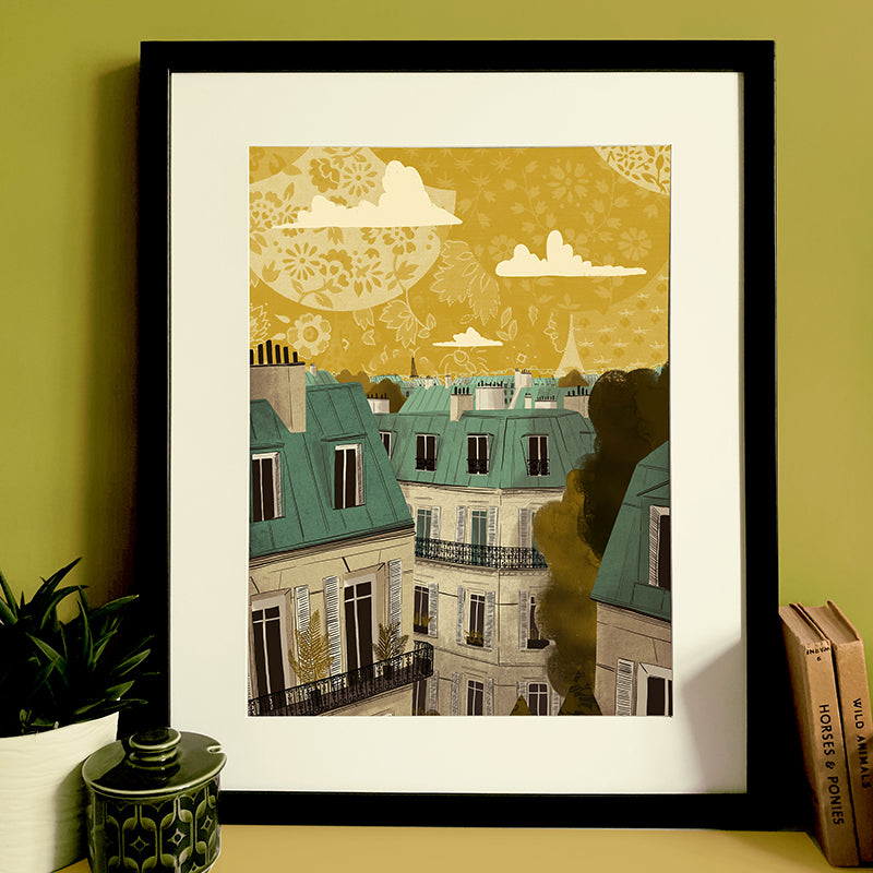 Paris Rooftops of Paris A3 Print