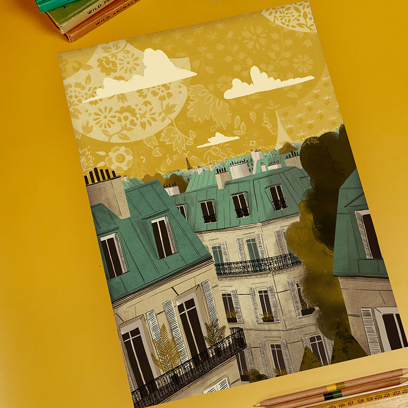 Paris Rooftops of Paris A3 Print