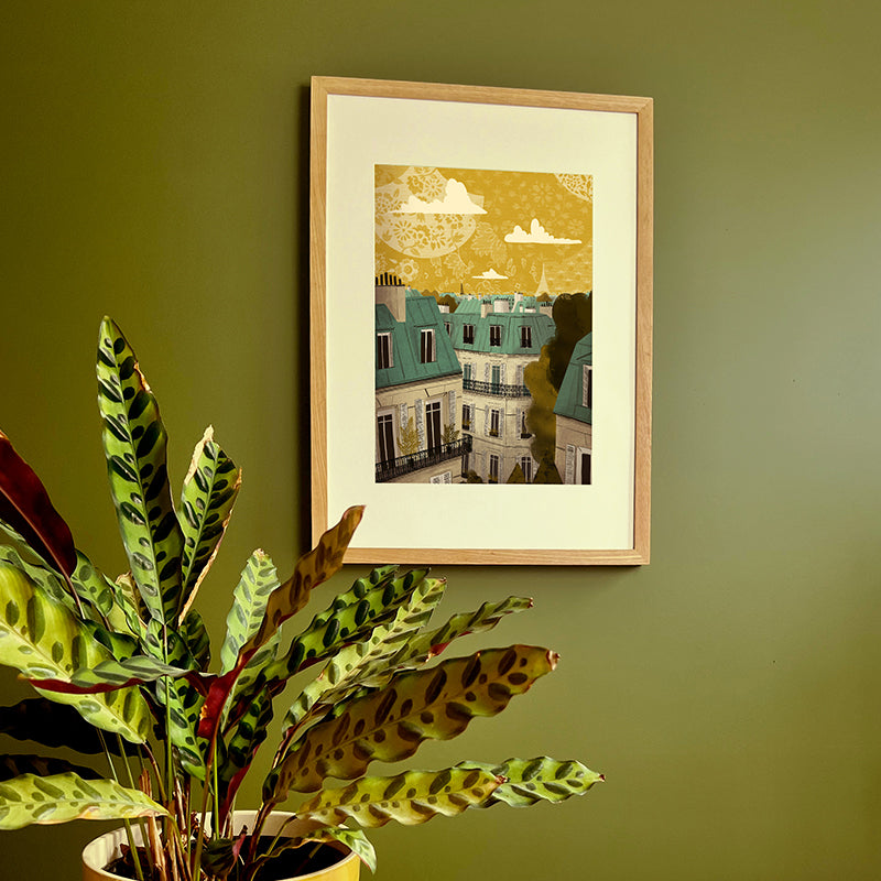 Paris Rooftops of Paris A3 Print