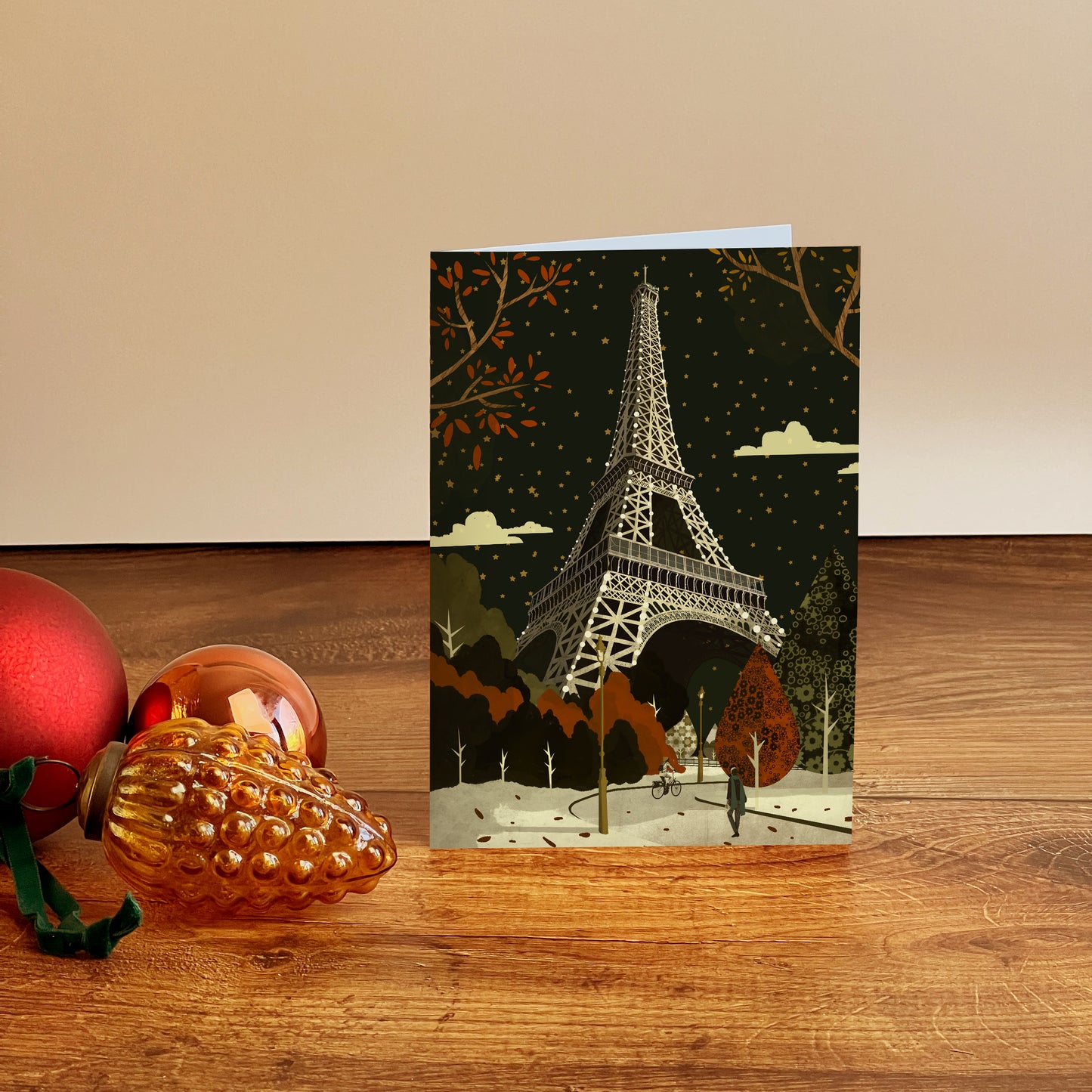 Paris Eiffel Tower Christmas Card