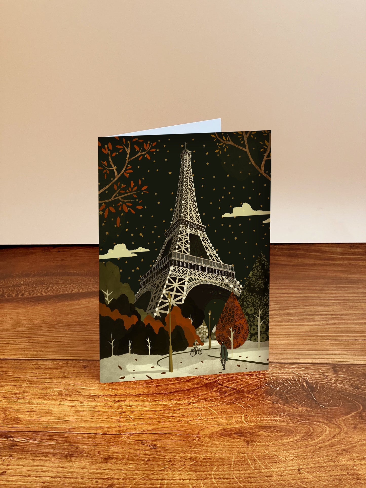 Paris Eiffel Tower Christmas Card