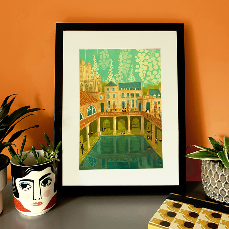 Bath Roman Baths A4 Print