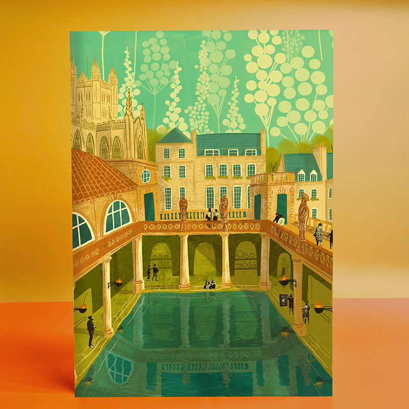 Bath Roman Baths A4 Print