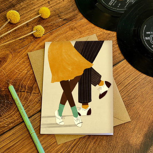 Savoy Swing Dancing Couple Card