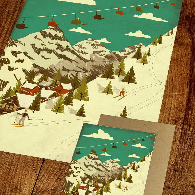 Skiing A4 | A3 Print