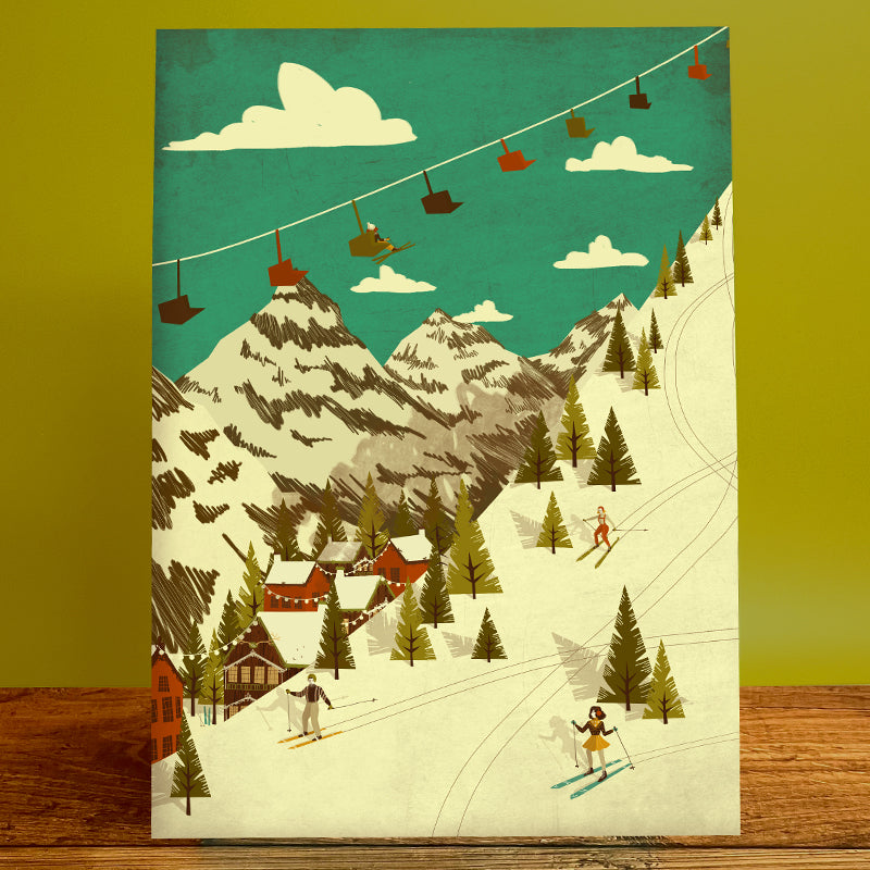 Skiing A4 | A3 Print