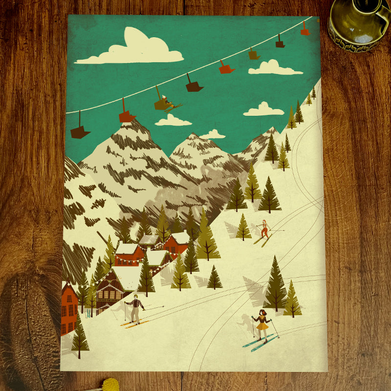 Skiing A4 | A3 Print