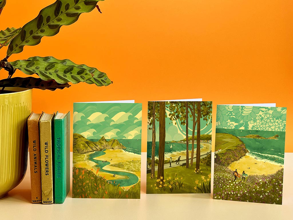 Three Cliffs Bay Card