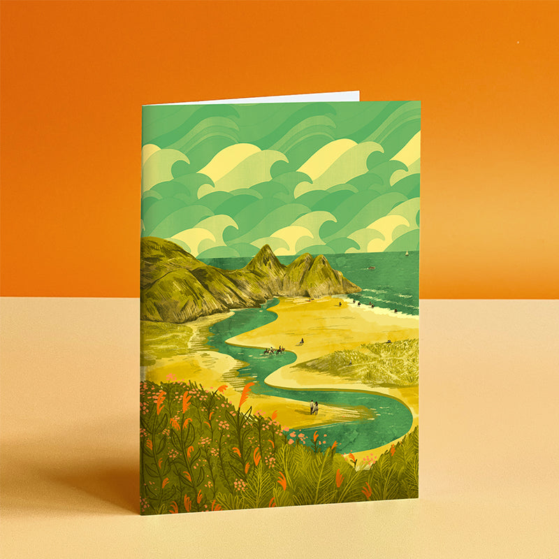 Three Cliffs Bay Card