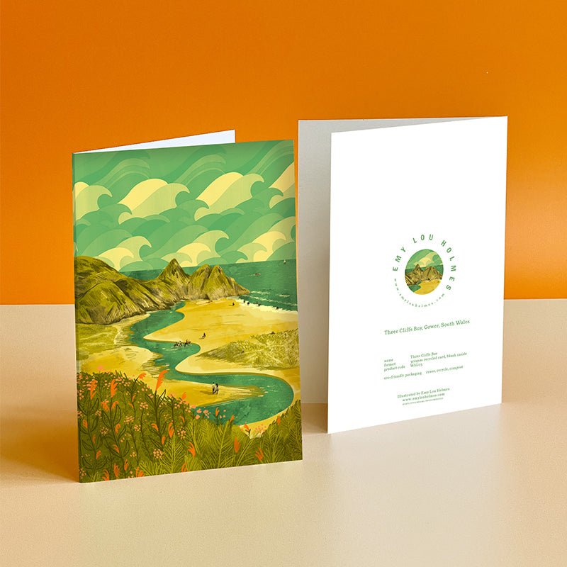 Three Cliffs Bay Card