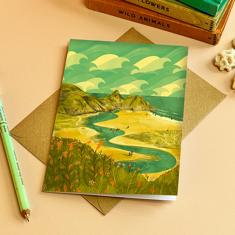 Three Cliffs Bay Card