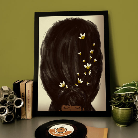 Black Beehive A3 Print