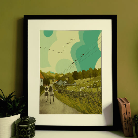 Priddy Mendip Hills A3 Print