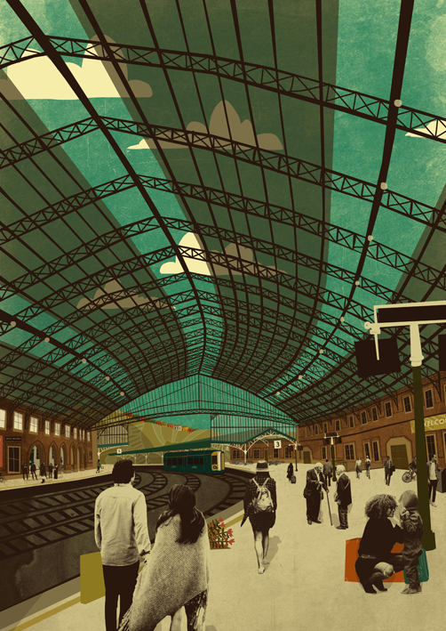 Bristol Temple Meads Train Station A3 Print