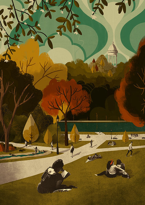 Paris Parc des Buttes Chaumont A3 Print