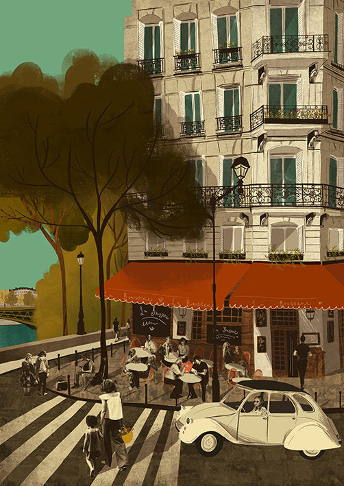 Paris Cafe in Île Saint-Louis Card