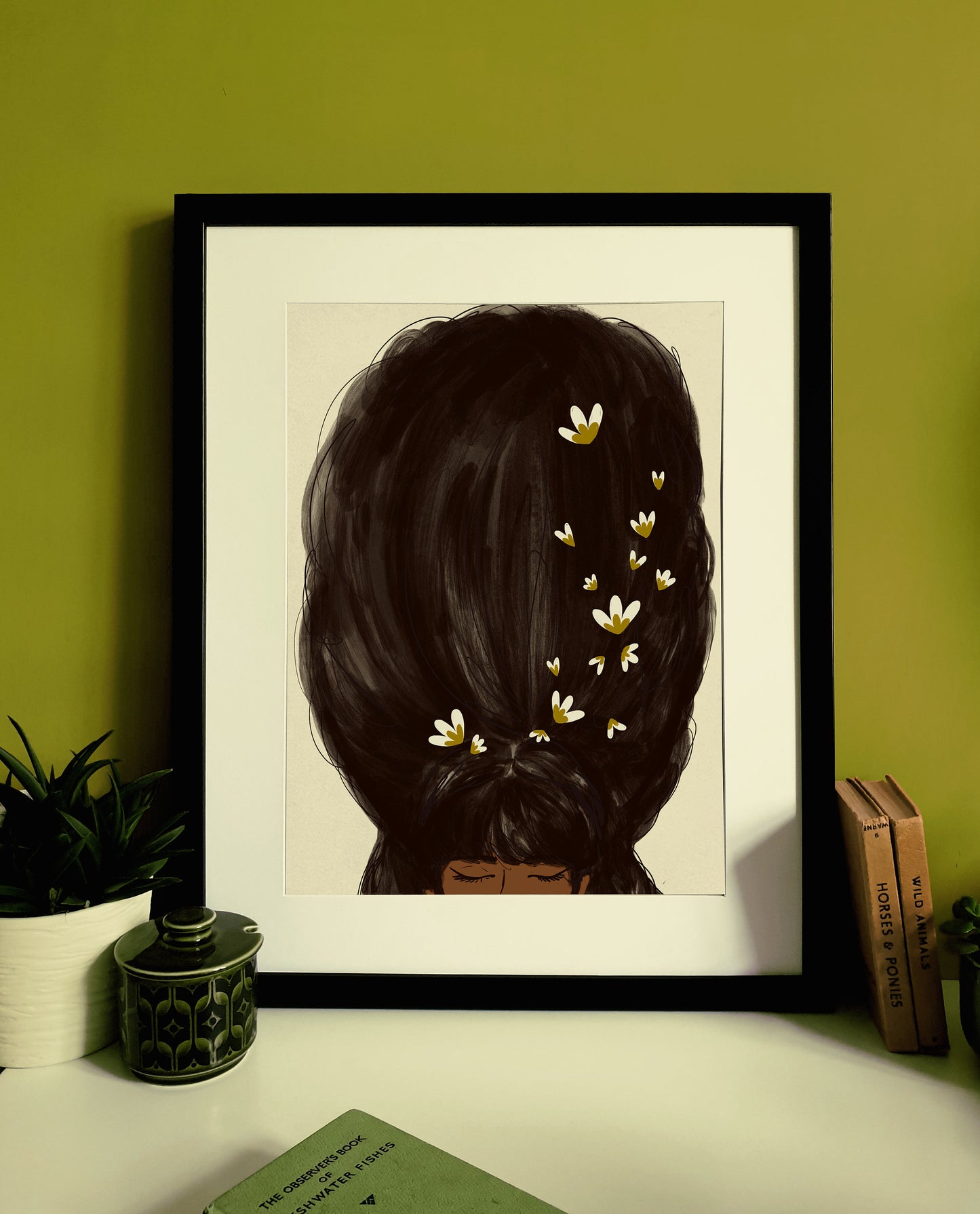 Black Beehive A3 Print