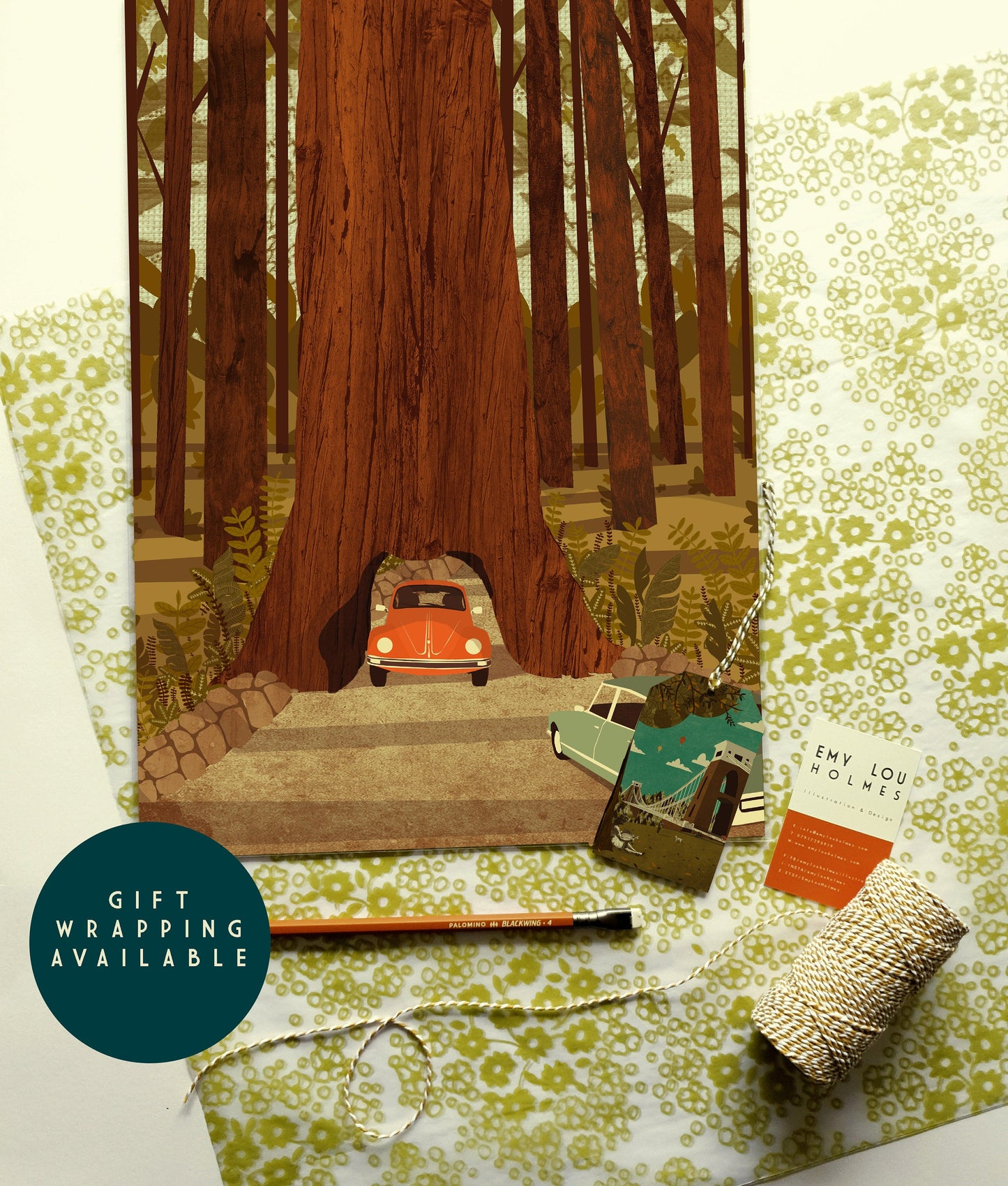 VW Tree Tunnel A3 Print